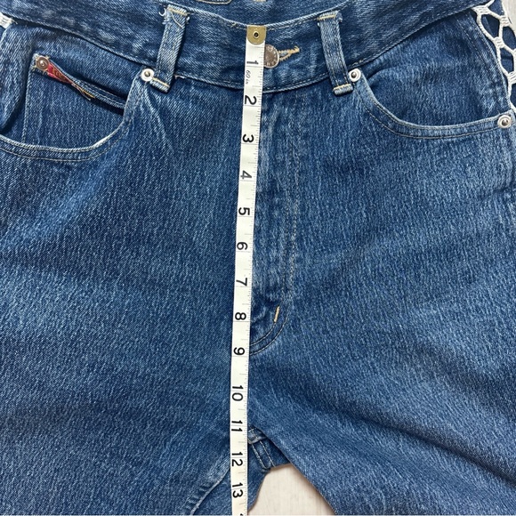 Vintage 90s Anti-Basic Daily Jeans Size 9/10 Women High Waist Net Side Y2K - Picture 9 of 9